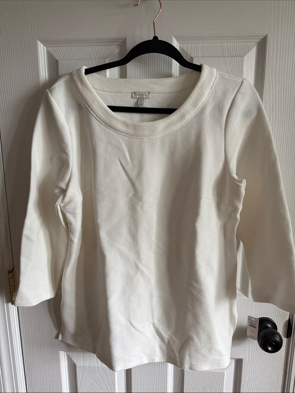 Talbots Cream Scoop Neck Knit Top